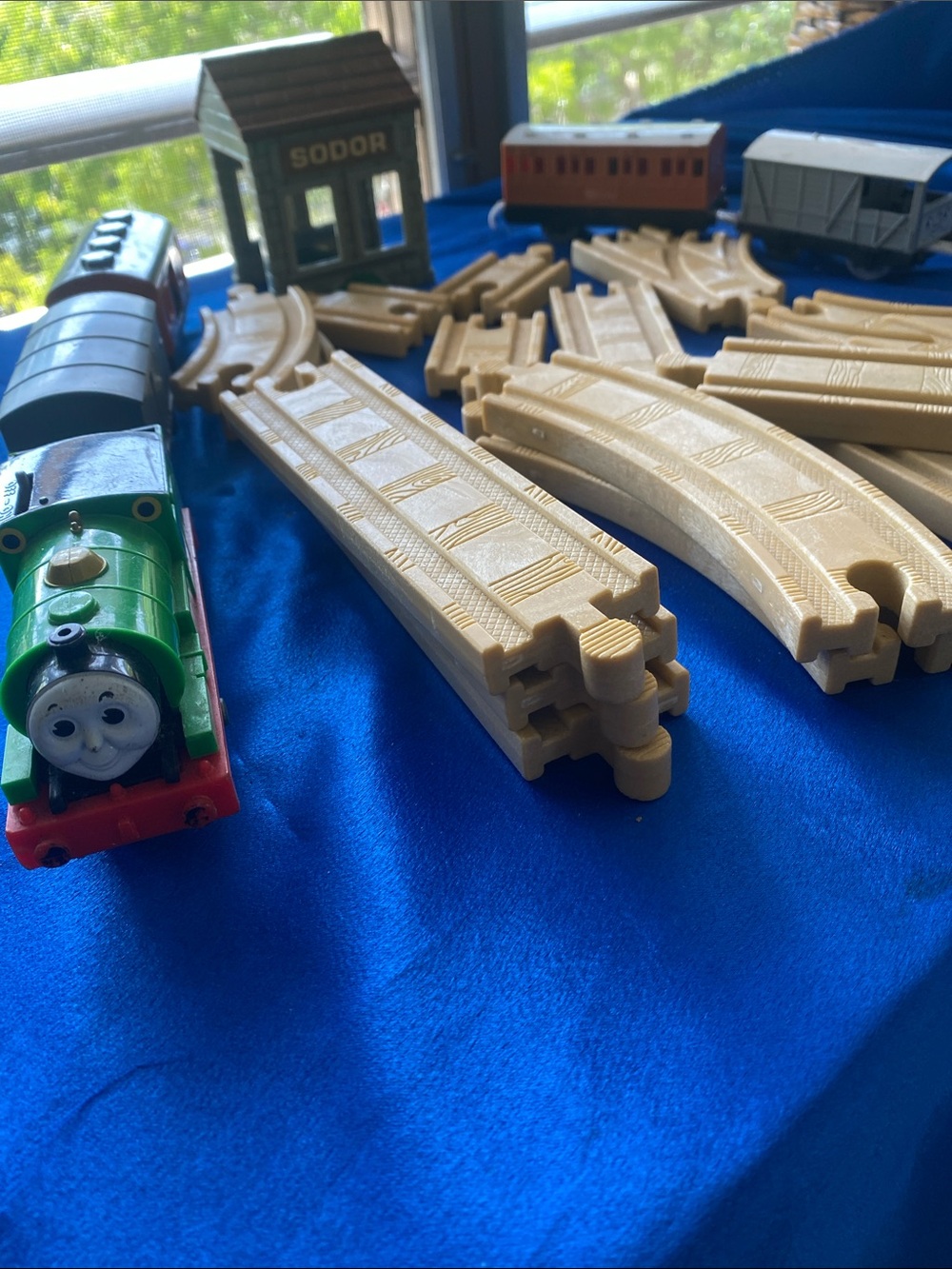 Thomas & Friends Green and Black Percy Engine with Track Accessories